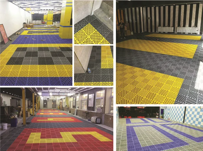 self-draining mobile carwash floor pp industrial interlocking garage floor tiles