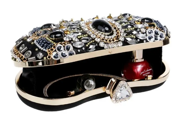 JIANUO Luxury purse clutch bag crystal stone evening bag evening stone bag