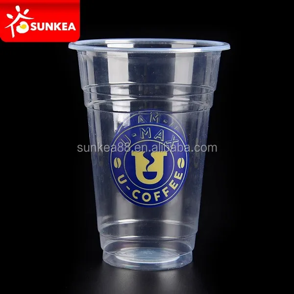 16 oz 500 cc PET disposable transparent plastic smoothie milkshake cup