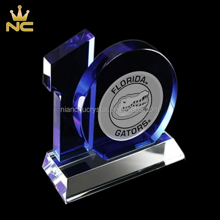 Blue Crystal Trophy Corporate Award Business 10 Year Anniversary Gift