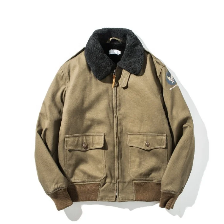 sherpa denim slim fit bomber Winter European And American Bomber Lamb Fur Lining Big Jacket OEM Suede Leather Jacket Men