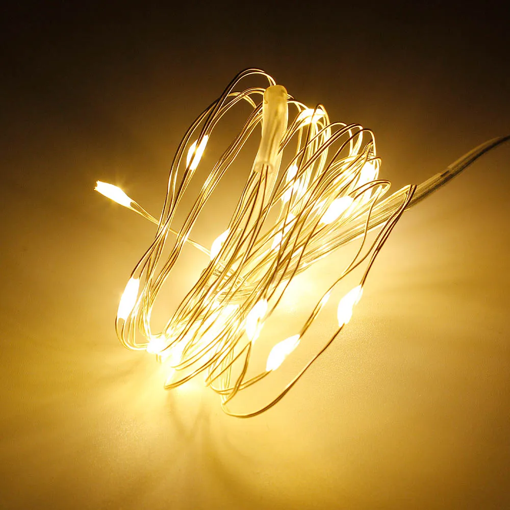 Custom made high quality CR2032 button battery operated flexible mini copper wire LED fairy string strip lights