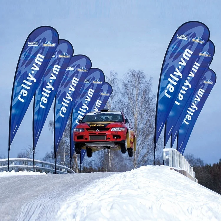 Custom Feather Banner Advertising Textile Beach Flag Car Flag Pole