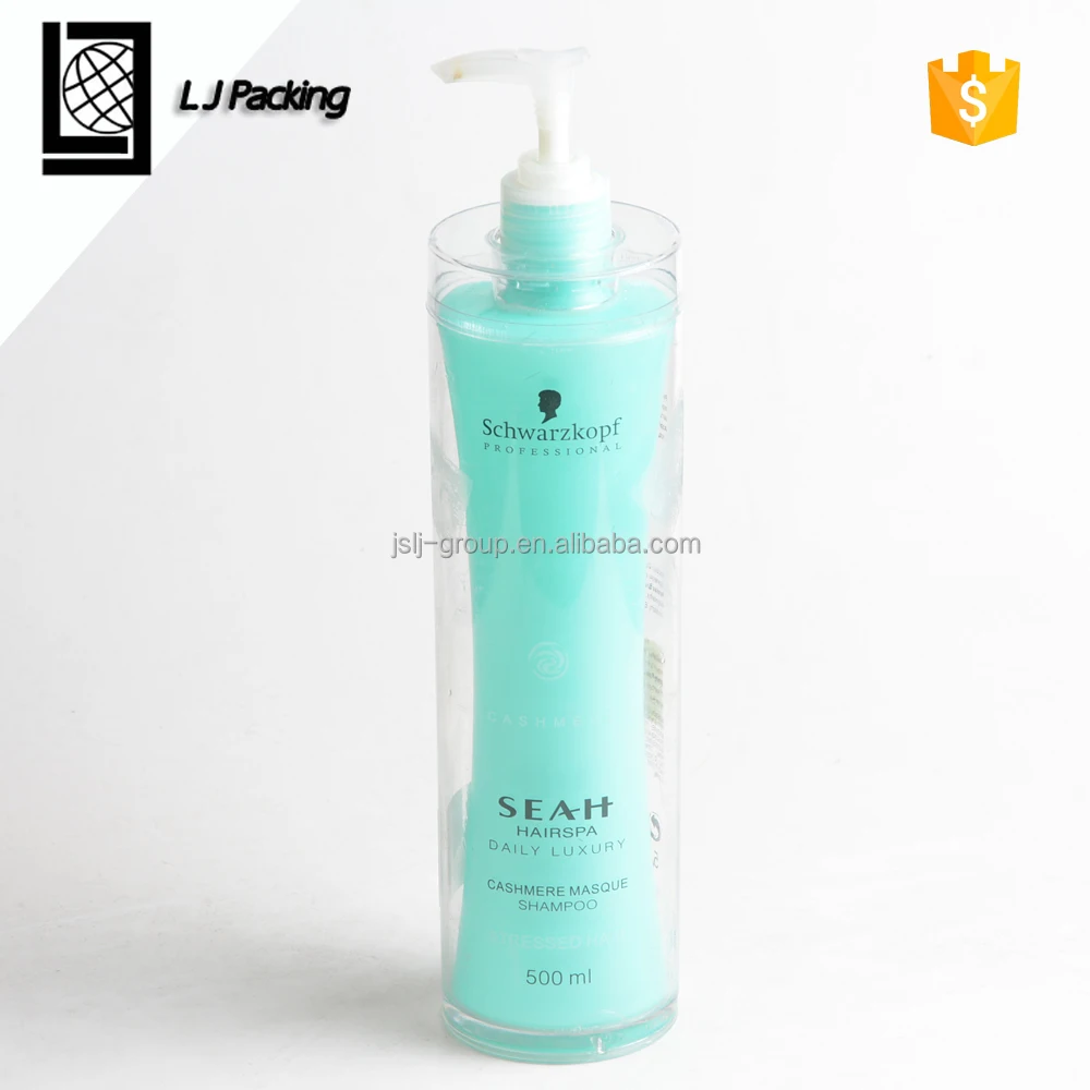 High quality design double plastic shampoo bottle size packaging