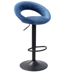 Velvet Swivel Adjustable Footrest Height Bar Chair Bar Stool Bar Furniture Modern Commercial Furniture Synthetic Leather 2 Years