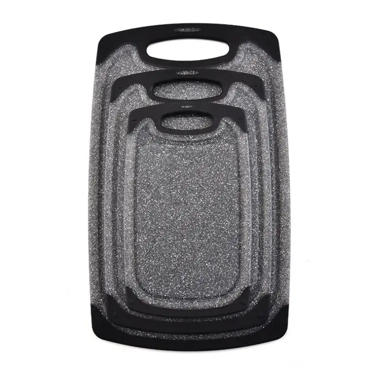 Безопасная для мытья в посудомоечной машине мраморная дизайнерская кухонная разделочная доска 3 шт. антипригарные Пластиковые Разделочные доски набор с пазом сока