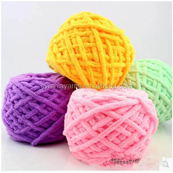 100%polyester Hand Knitting Thick Velvet Chenille Yarn For Sweater
