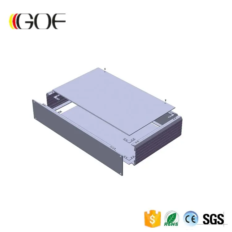 GOFH-001--2u 482*89*250mm (WxH-D)custom size aluminium project box lithium ion battery pack enclosure