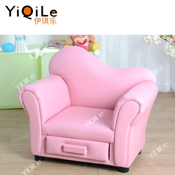 Pink single curved sofa preschool furniture kindergarten sofa for kids