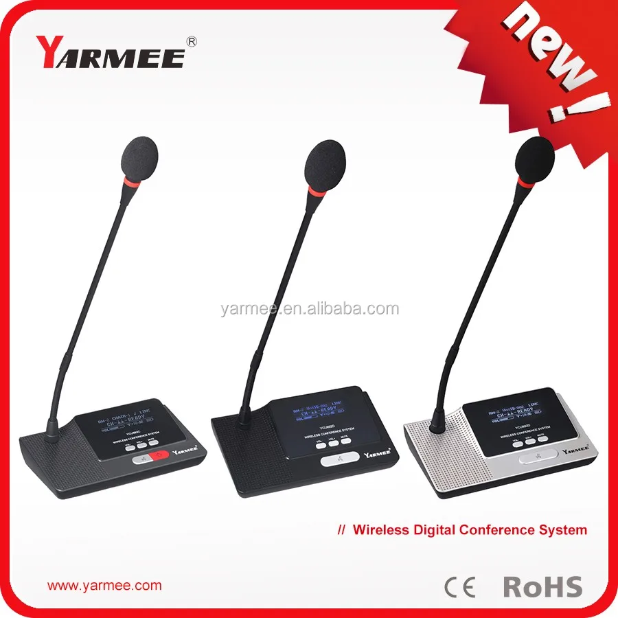 Rechargeable wireless video conference systemconference microphone delegate unit chairman unit YCU892C/D