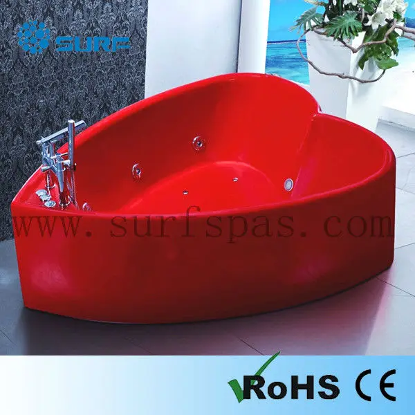 Новый продукт 2015 инновации акриловые красный форме сердца секс горячая ванна