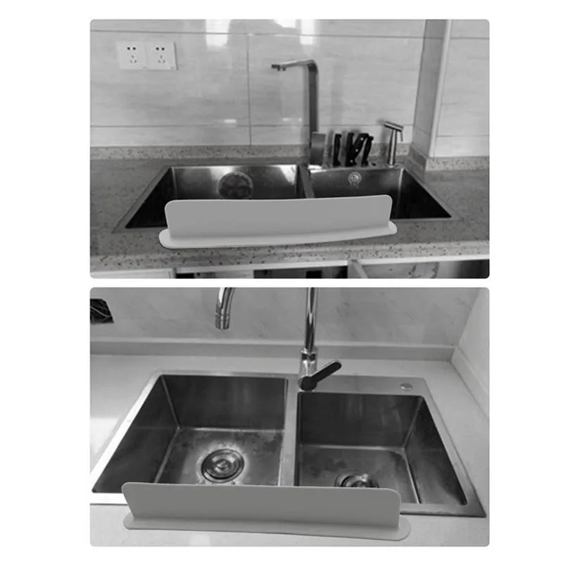 Silicone Sucker Basin Sink Water Splash Guard Anti-splash Splashproof Baffle for Home Kitchen Bathroom