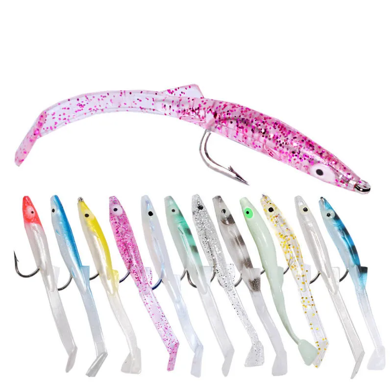 6pcs/pack 85mm 2.3g Soft EEL Fishing Lure Quality Soft Bait Paddle Sand Lure Eel Bait