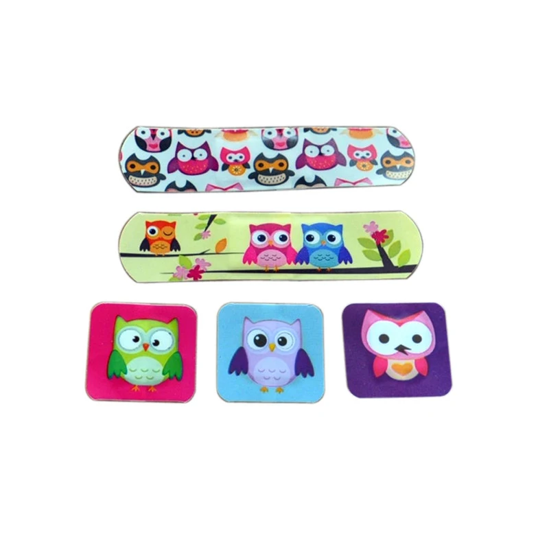 Hot selling porous breathable waterproof color lovely cartoon pe band aid custom printed wound plaster for kids