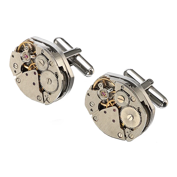 Wholesale Watch Mechanism Cufflinks,Mechanical Steampunk Cufflinks