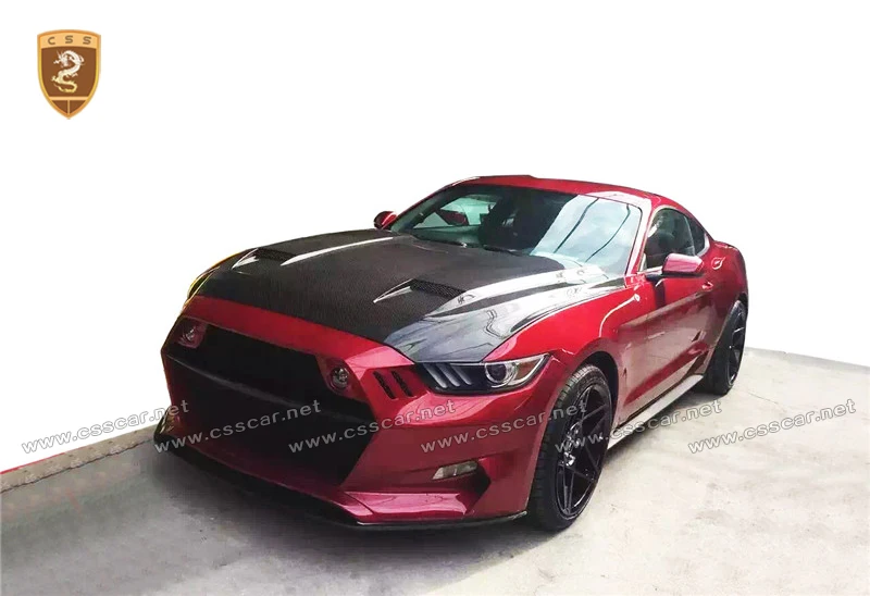2014~2016 fiberglass with carbon fiber car bumpers for ford mustang