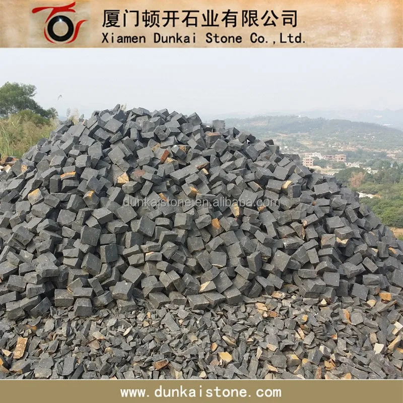 
natural split black basalt cobblestone in basalt 