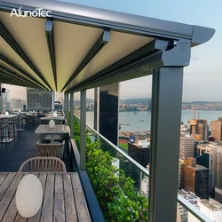Оптовая продажа навес для террасы открывающаяся крыша Холст Патио крышка Выдвижной навес с приводом навес для улицы