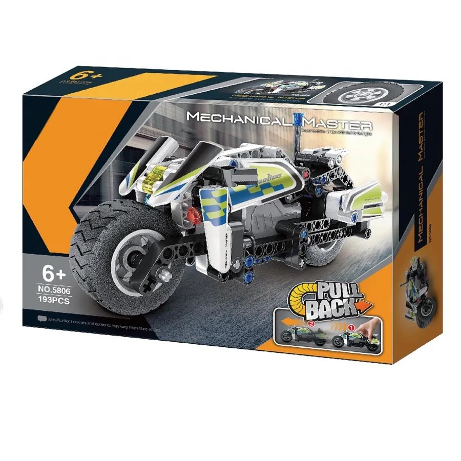 Tech Bricks Pull Back  Car  Police Motorbike building blocks