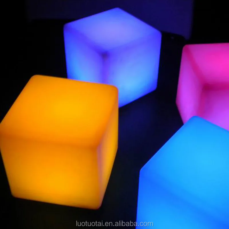 
Rechargeable Illuminated led cube kit plastic cube chair lighted led cube chair outdoor seating for living room LTT-C500 