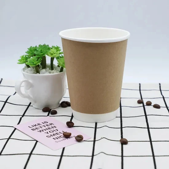 Eco friendly Disposable Pla Lined  Paper Coffee Cup With Lid