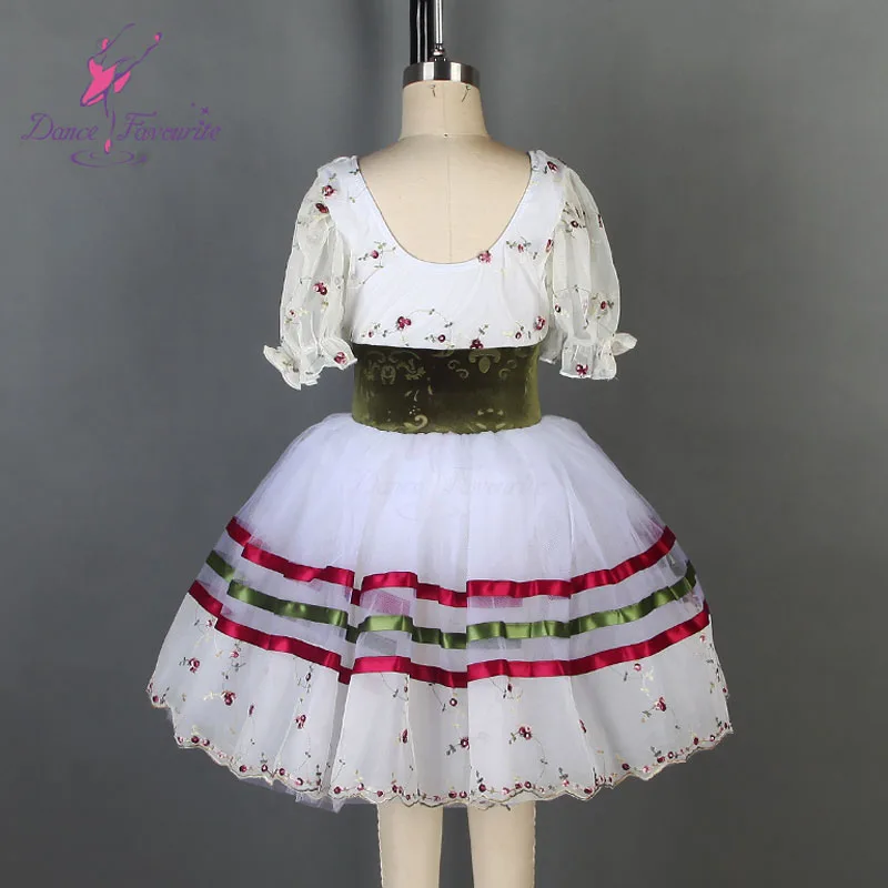 Puff sleeve ballet dance tutu dress for girls and adult performance ballerina costume leotard dresses 18007-2