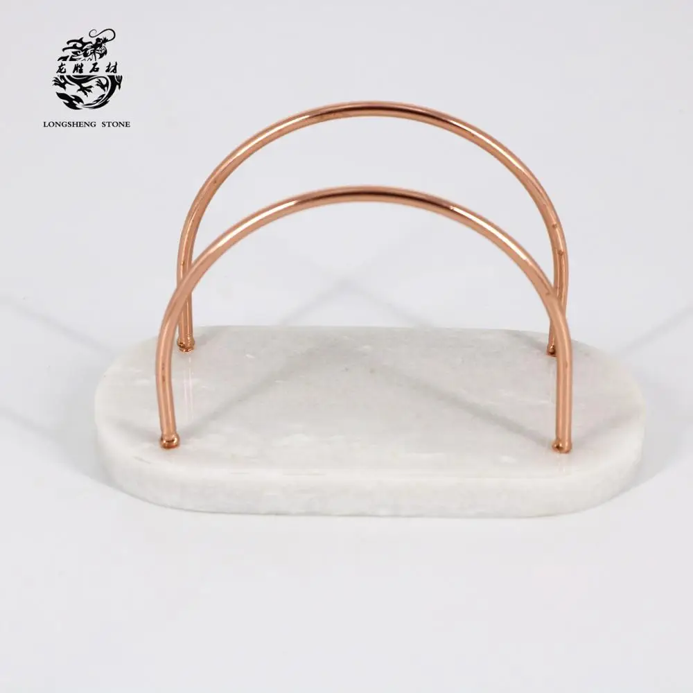 New Design Black Marble Metal Napkin Rack Wall-mounted round Iron Paper Towel Holder for Bathroom Home Organizing Tool on Sale