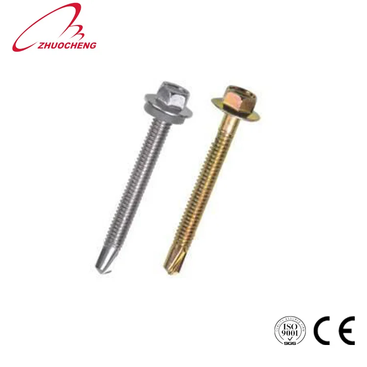 Mexico hot sale stainless steel hex self drilling teks screws DIN7504K with washer PVC EPDM