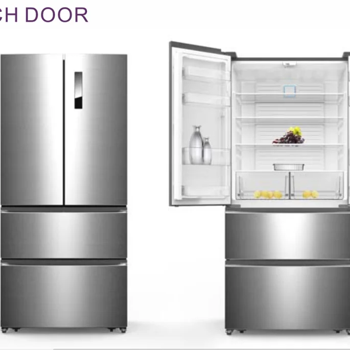 
No frost Large capacity french door stainless steel refrigerator 