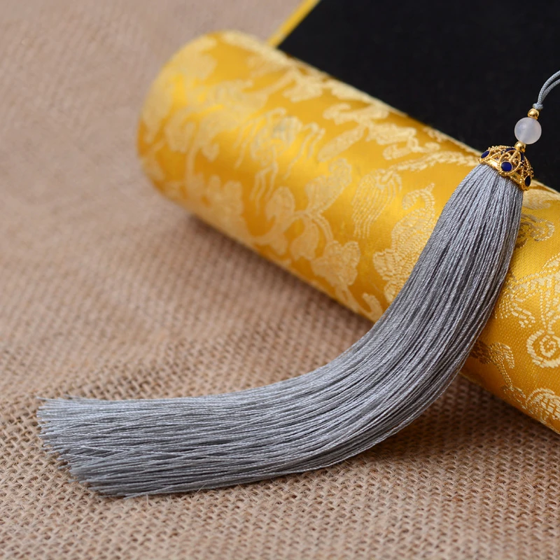 LONGJIE Tassel supplier hand-woven 140mm Nylon Tassel used for decorative clothing leather bags hang tassel curtain hanging Tass