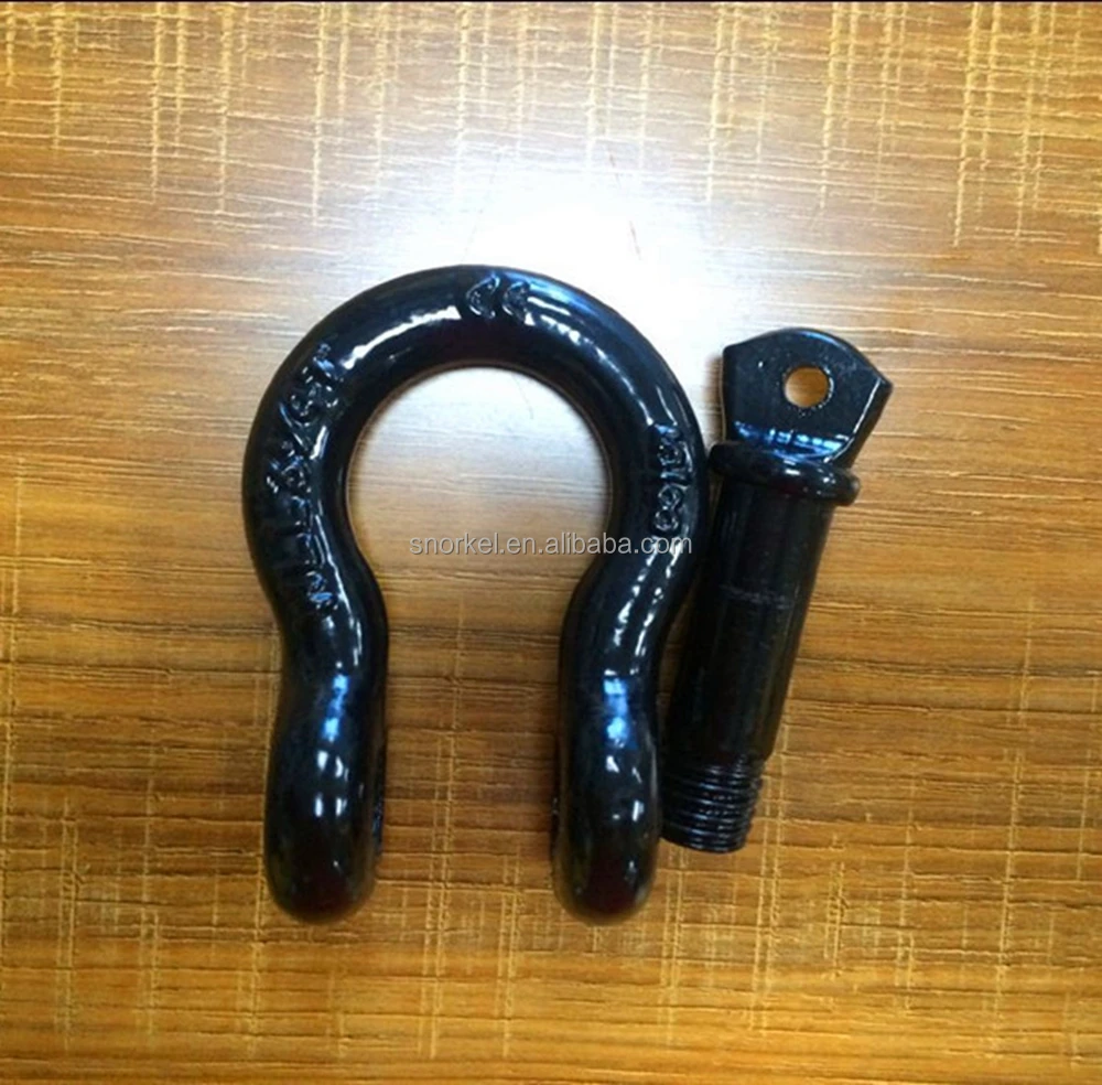 off-road 4.75T screw pin bow shackle 3/4 D shackle with red,yellow,black and silver colour