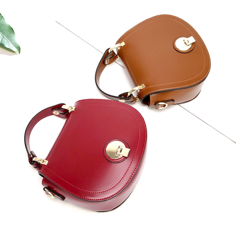 New oil wax skin pig bag simple leisure shoulder Messenger bag tide wild temperament female bag handbag