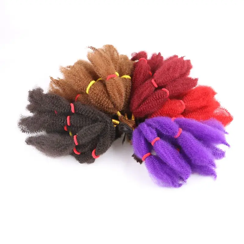 10inch 10 Colors 50g/pc Afro Kinky Curly Synthetic Bulk Braiding Hair Marley Braids