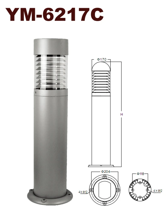 Die-casting aluminum housing  IP65 LED lawn light E27  traditional bollard lighting