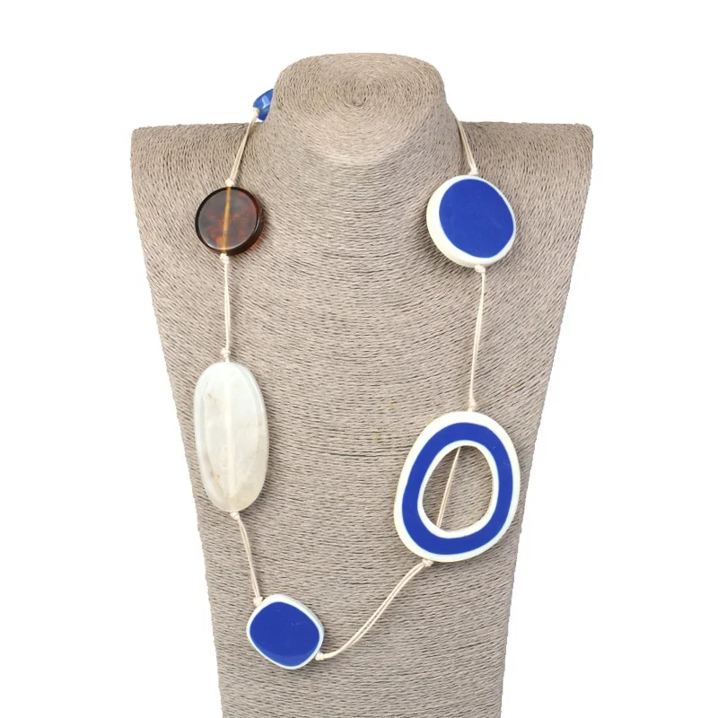 New Arrival Elegant Dye Colour Beads Resin Necklace Multi Layer Colour beads Resin Necklace