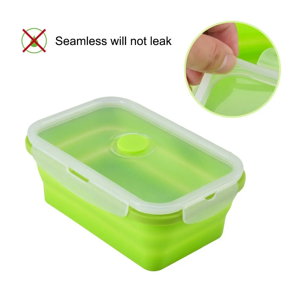 4pcs Silicone Collapsible Mess Tin Portable Boxes Bowl Folding Picnic Food Storage Container Lunchbox