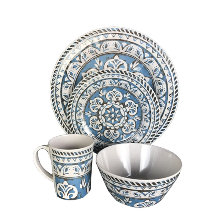 4pcs/ 16pcs tableware with melamine plate/ bowl/ cup mug dining table set service, pakistani melamine dinner ware