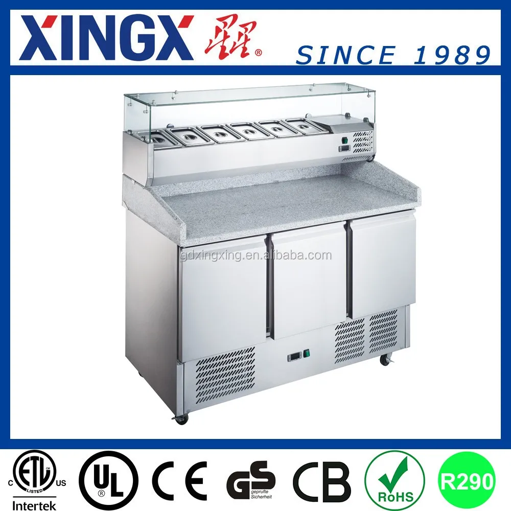 Для пиццы из нержавеющей стали разделочный стол с рефрижератор придет Unit_GX-S903PZ + GX-VRX1400/330-холодильное оборудование
