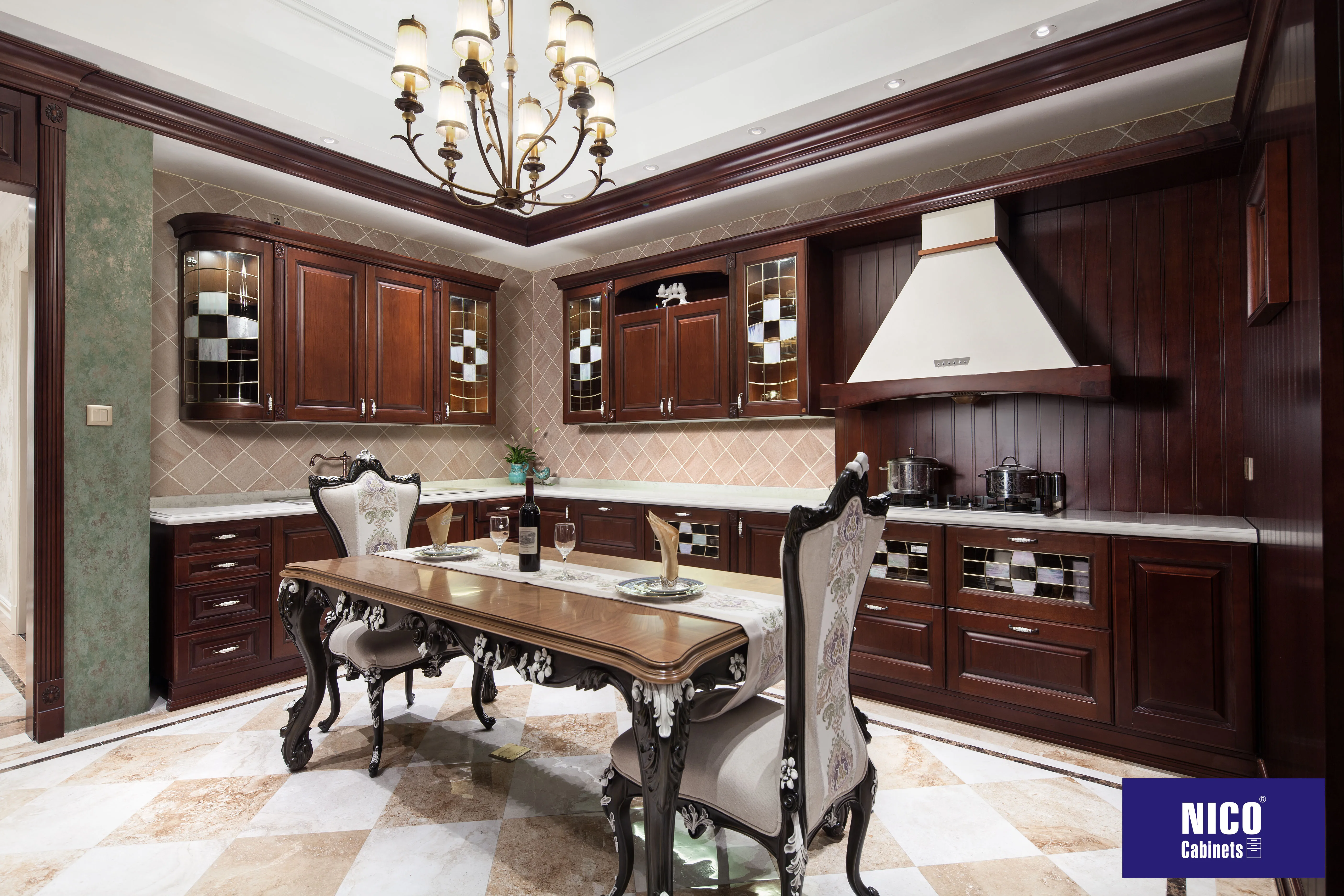 NICOCABINET One Stop Solution Custom Quartz Countertop Shaker Decorating Furniture Kitchen Cabinet kitchen Classic