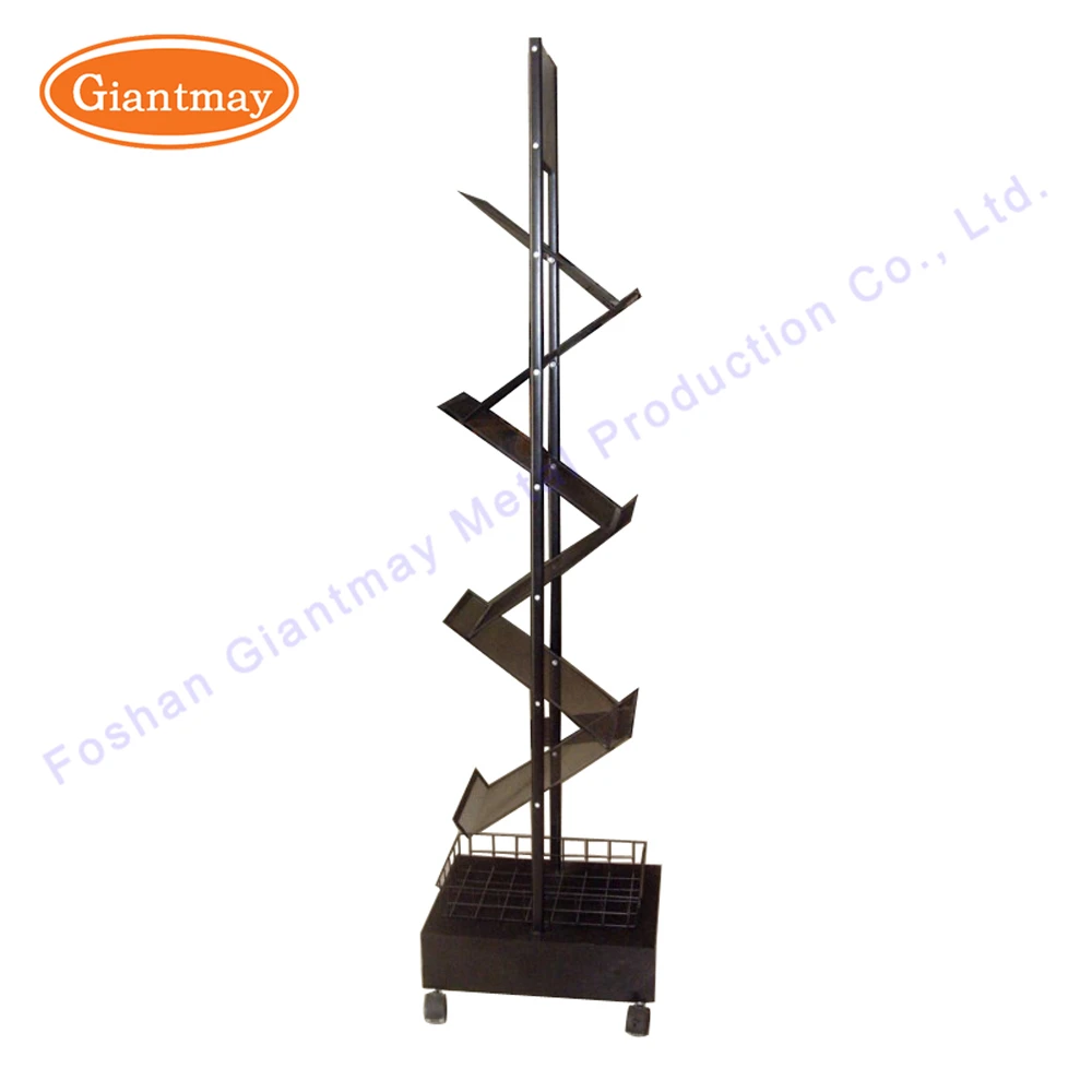 Collapsible custom metal wire free standing newspaper magazine brochure holder display rack pamphlet retail