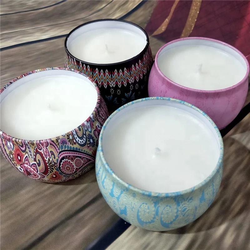 hot sale pretty garden cute flowers travel tin Insect-Repellent Citronella Candle