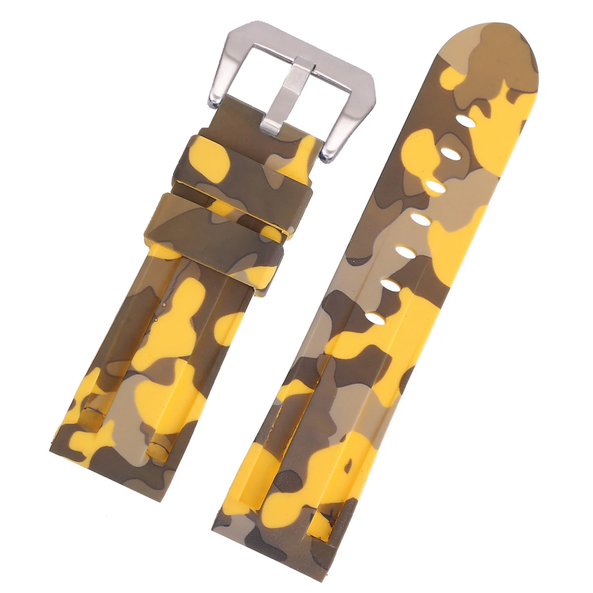 LAIHE 20mm 22mm 24mm Digital Camouflage Rubber Watchband  for Men Silicone Rubber Watch Strap Wrist Band