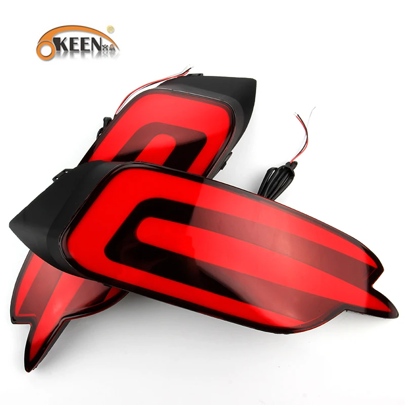 KEEN rear bumper reflector lights for Honda Civic 2016 2017 2018 led rear tail lamp car brake warning parking lamp