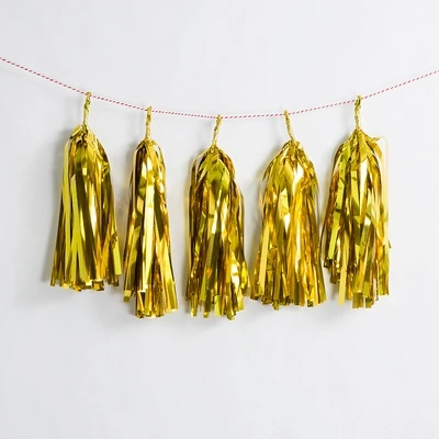 Party favor tissue tassel garland gold tassel garland
