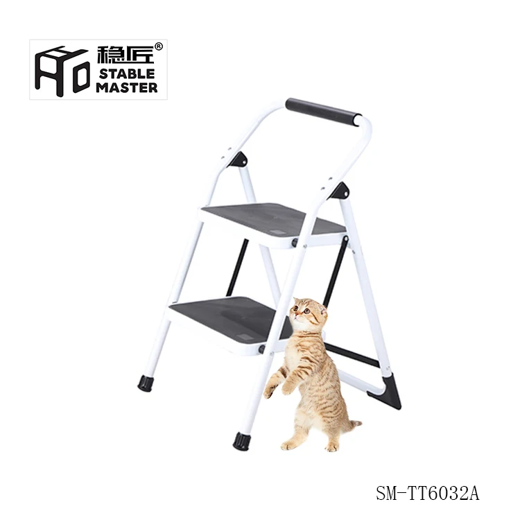 
Suitable steel 2 step movable folding ladder chair with handrail 