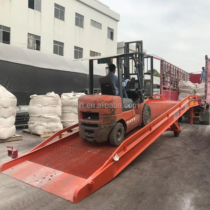 10 тонн гидравлической металлической сетки, подвижная рампа для контейнера для вилочного погрузчика