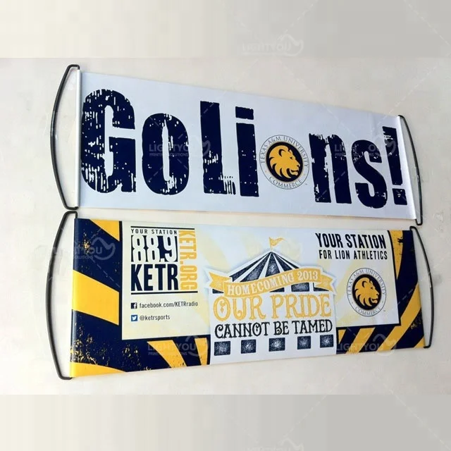 custom logo PVC banner print cheering fans hand held roller banners