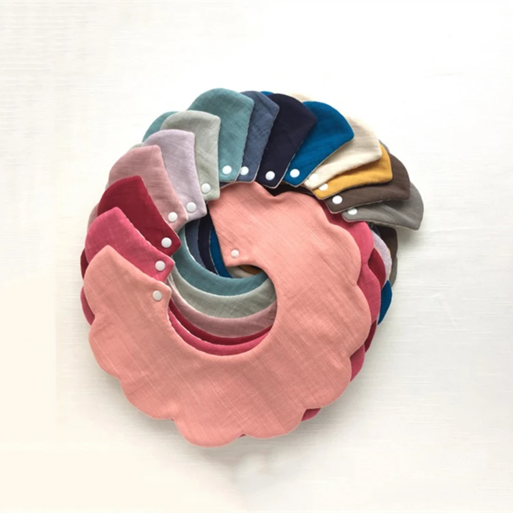 
Manufacturer Custom Food Grade Silicone Baby Bibs Waterproof Plain Color Round Baby Bib 