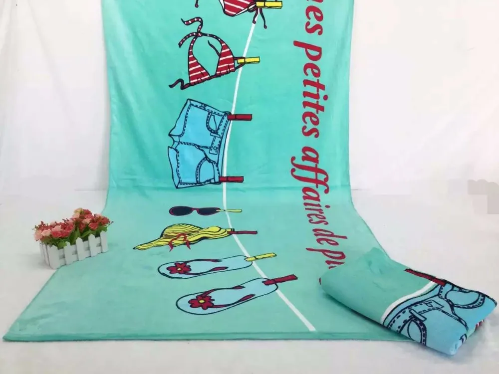 
100% cotton beach towel Reactive Printed Velvet Towel TERRY TOWEL 
