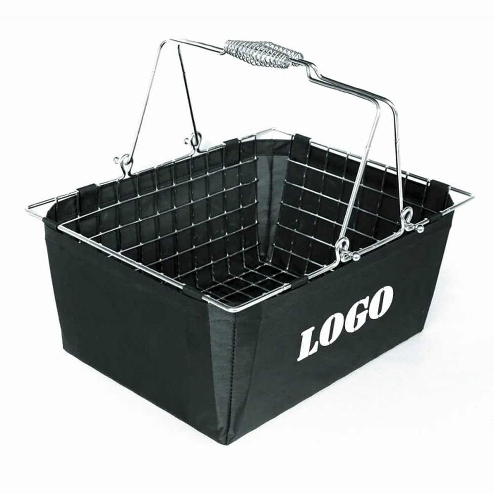 Оптовая продажа, металлические корзины с ручкой для магазина, супермаркета